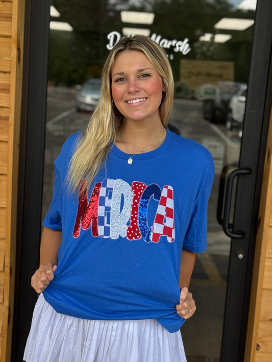Merica USA Patriotic 4th of July Short Sleeve 