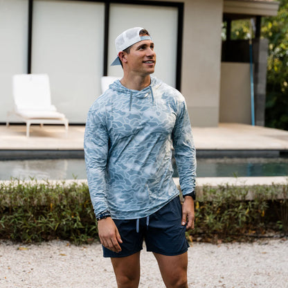 BURLEBO - Performance Hoodie - Seaside Camo