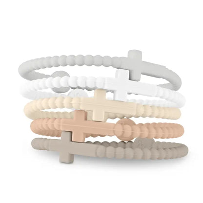 Serene Jesus Bracelets (Silicone Cross Bracelets) 5 Pack