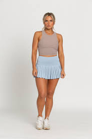 Gold Hinge - Pale Blue Pleated Tennis Skirt