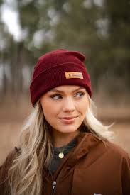 Local Boy Outfitters - Woven Label Beanie - Garnet