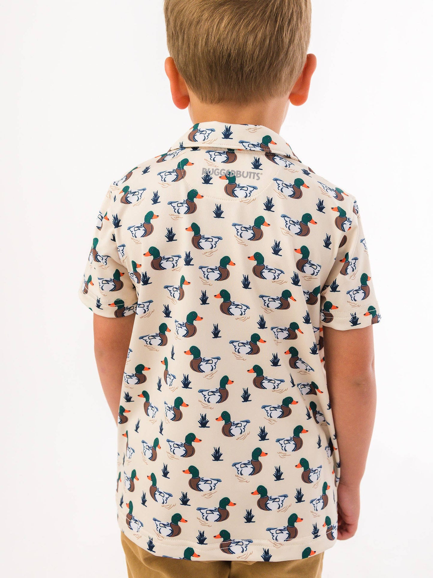 Boys Mallard Marsh Duck Knit Short Sleeve Performance Polo
: Off-White