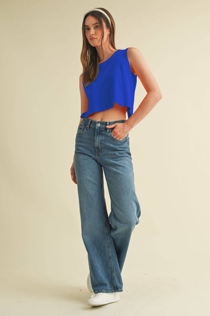 CSW17339 - BACK BOW TIE SLEEVELESS TOP: Crimson