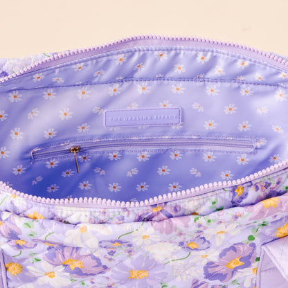 The Everyday Quilted Tote Bag-Bouquet Beauty Purple