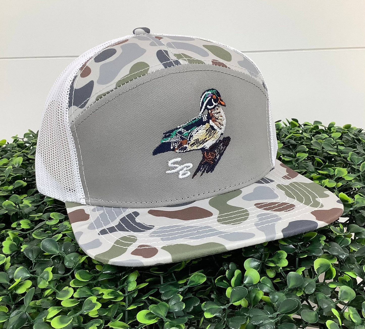 Wood Duck SB Cap: Ghost Vein Camo 7 Panel