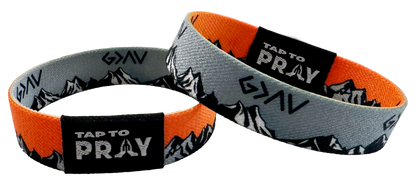 Tap To Pray Wristbands - Tap W/Phone For Daily Verse/Prayer: Large / River Rock Camo Class / Sage