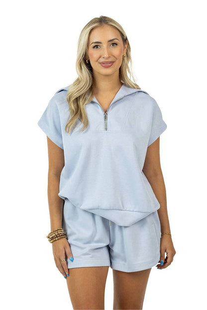 Light Blue Wholesale Scuba 2 Piece Set: Light Blue