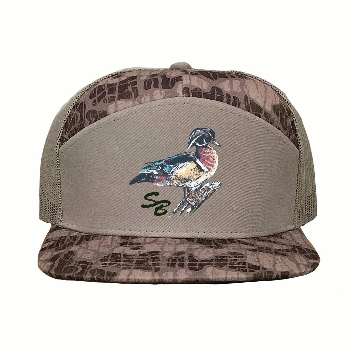 Wood Duck SB Cap: Ghost Vein Camo 7 Panel