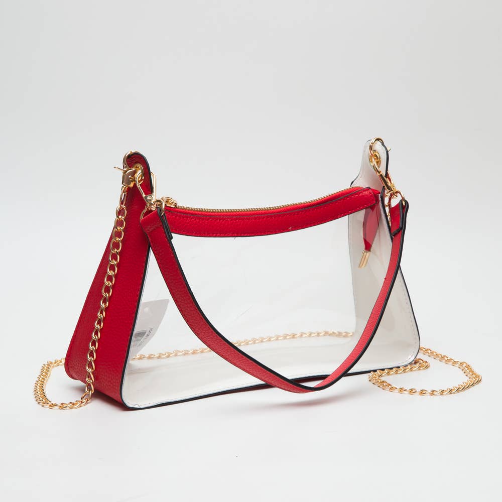 Game Day Stadium Clear Satchel Bag : White