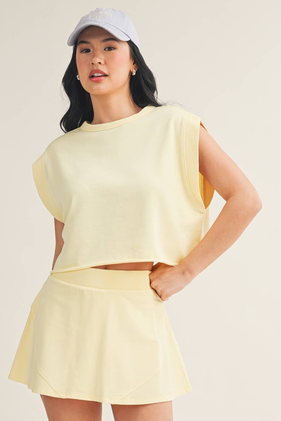 Mineral Wash Open Back Top: Yellow