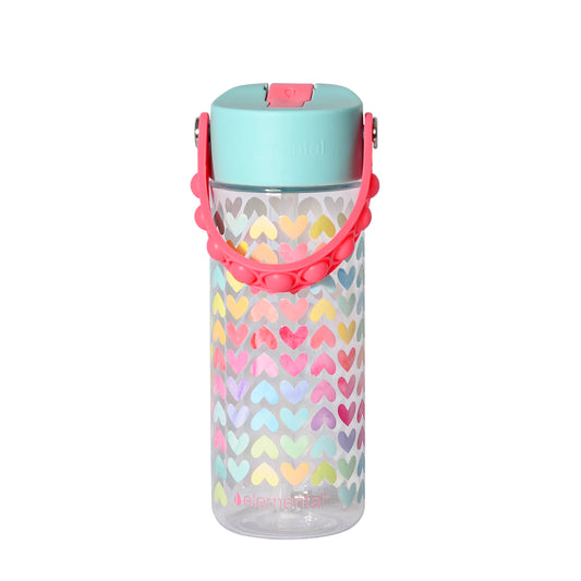 18oz Splash Pop Bottle - Rainbow Heart