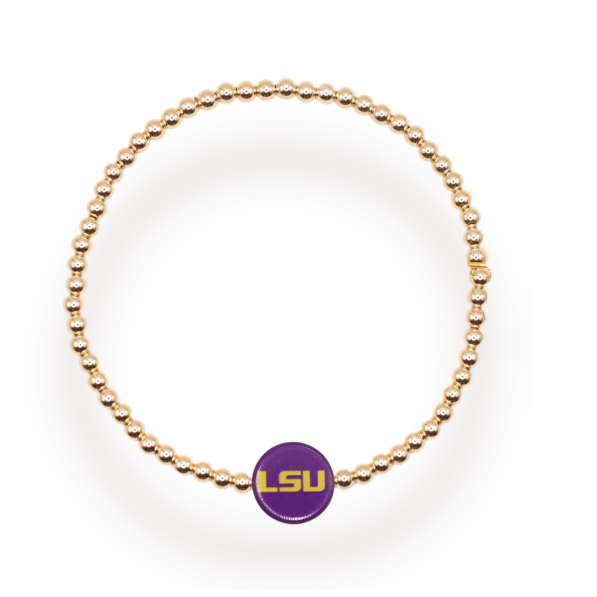 LSU Logo Flip Bracelet on Gold: Gold / Standard 6.75 inch