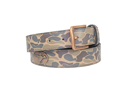 Mallard Old School Camo Leather Belt