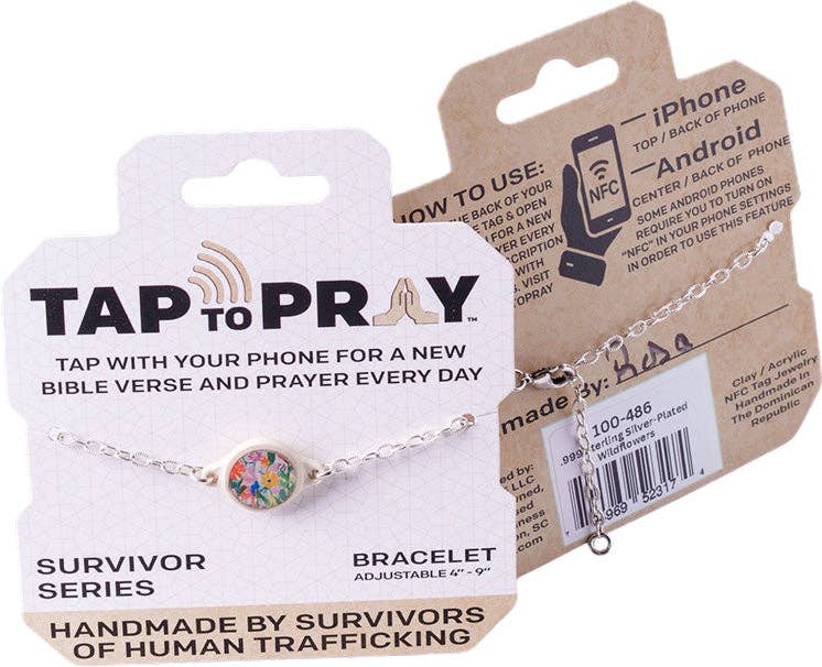 Tap To Pray® Survivor Series Chain Bracelet: 14K Gold-Plated + Vanilla Cross