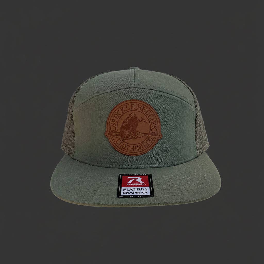 Circle Logo Large Leather Patch Flat Bill: Bottomland
