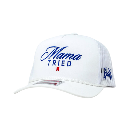 MHC Mama Tried Ultra Trucker Hat: Mossy Oak Breakup Country/Natural Otto