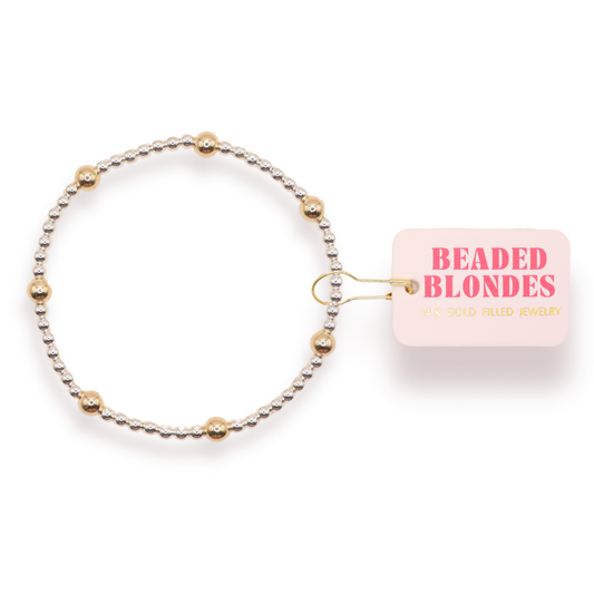 Olive Bracelet in Silver with Gold: Standard 6.75 inch