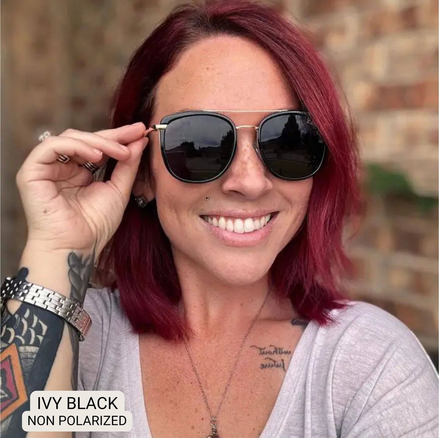 Ivy - Women's Oversized Square Sunglasses: BLACK