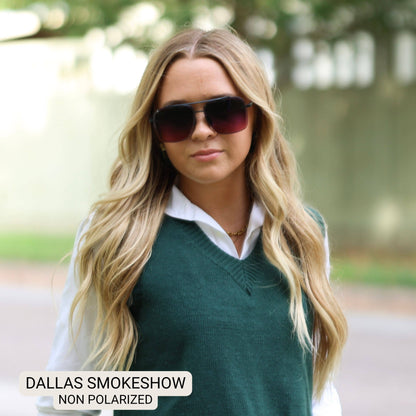 Dallas - Women's Modern Aviator Sunglasses: Brown