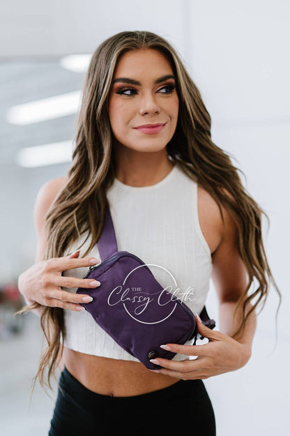 Nylon Belt Bag- Plum RTS