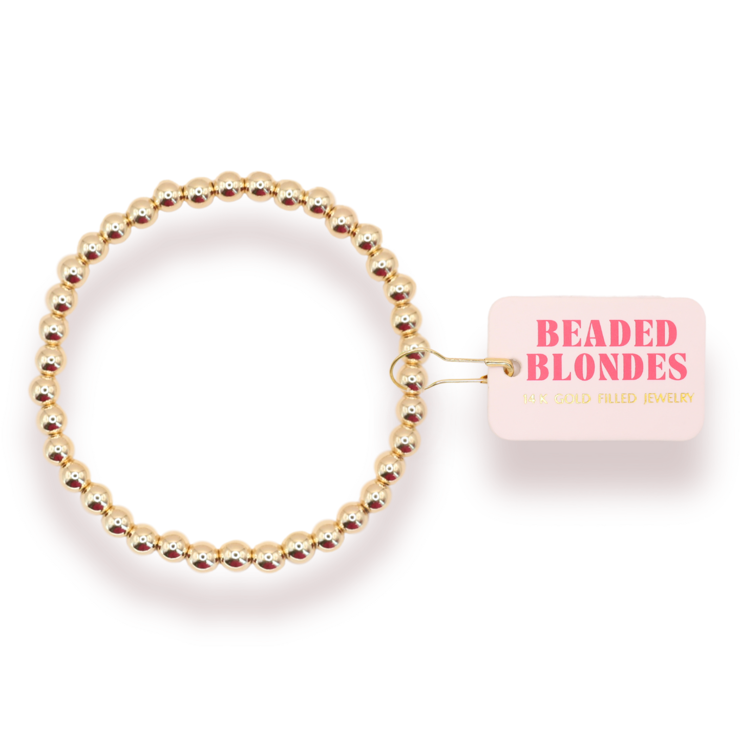 5MM Gold Beaded Bracelet: Standard 6.75 inch