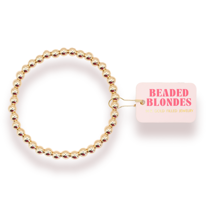 5MM Gold Beaded Bracelet: Standard 6.75 inch