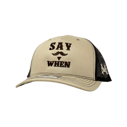 Say When Trucker Hat: 7 Panel Bottomland/Black