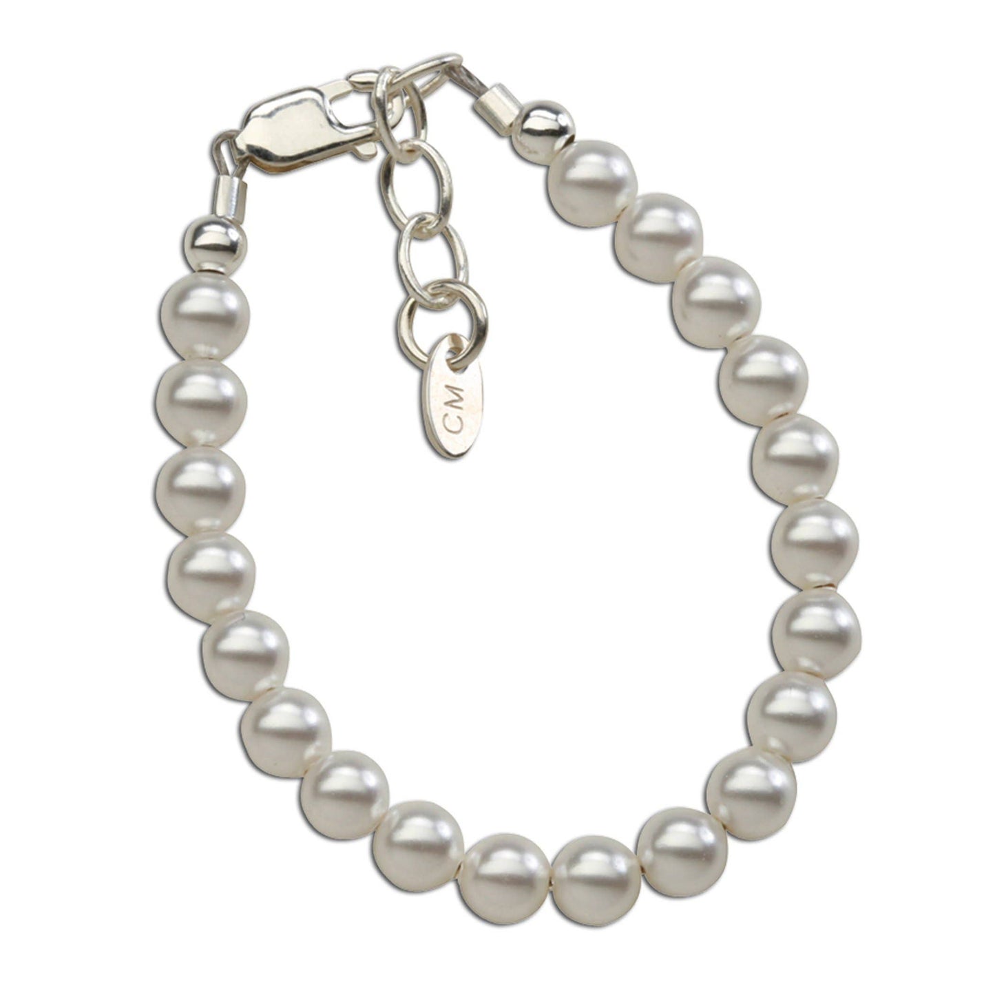 Sterling Silver Baby's 1st Pearls Bracelet Keepsake Gift: Medium 1-5 Years