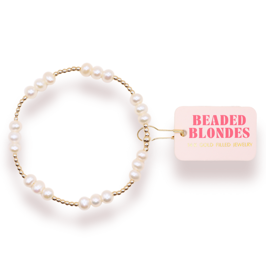 ILY Coastal Pearl Bracelet in Gold: Standard 6.75 inch