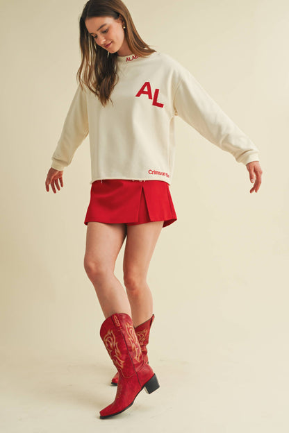 CRIMSON TIDE PRINT PULLOVER SWEATER