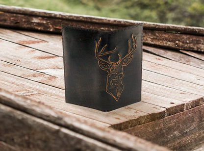 Buck Burnished Leather Secretary Wallet