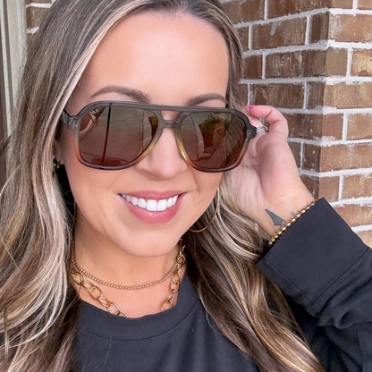Cruz - Unisex Aviator Sunglasses – Polarized Hair-Friendly: Tortoise