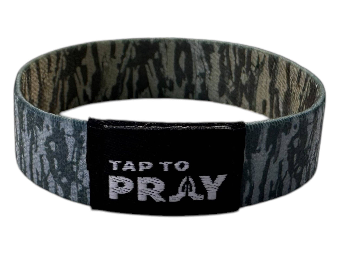 Tap To Pray™ Wristbands - Tree Bark Camo Brown & Grey: Large