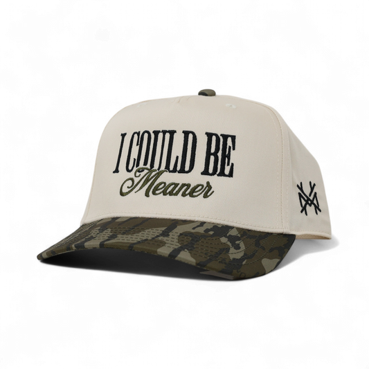 I Could Be Meaner Trucker Hat: Retro Bottomland/Natural