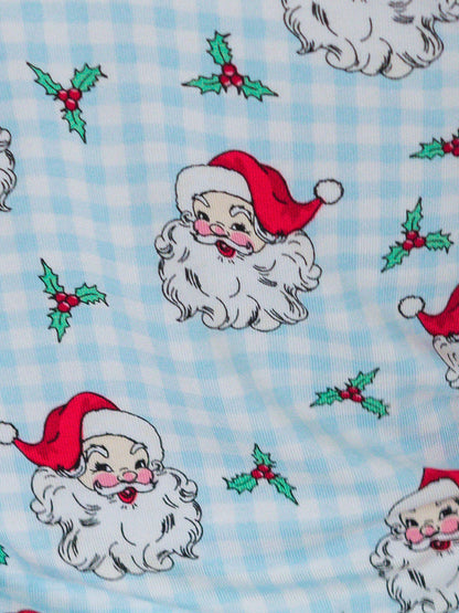 SoftSnooze™ Baby Bamboo Viscose Blue Dear Santa Convertible One Piece Footie Pajama
: Blue