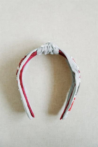 The University of Alabama Beaded Headband (light grey)