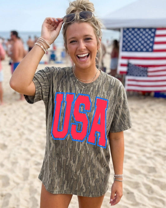 Mossy Oak Patriotic Tees: Varsity USA