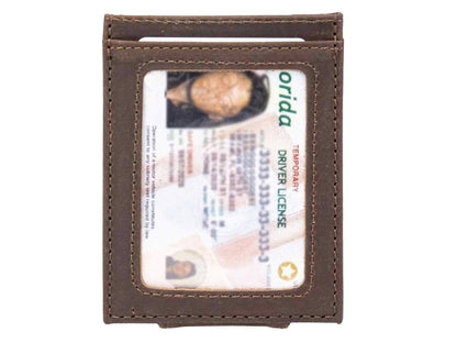 Alabama Crimson Tide Men's Magnetic Front Pocket Old School Camo Leather Wallet.: Brown/Tan Camo