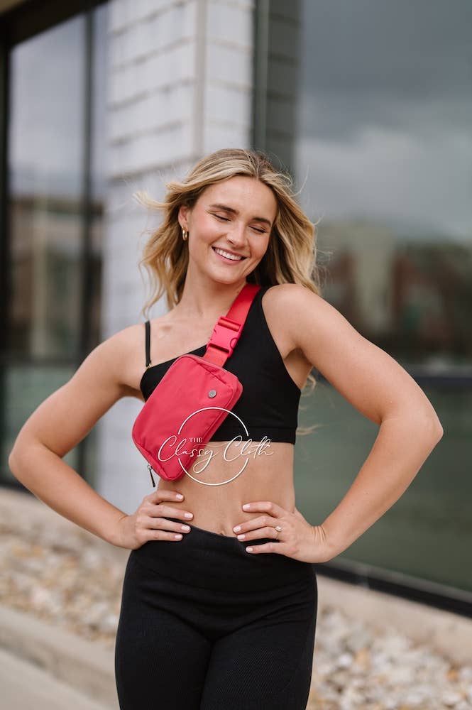 Nylon Belt Bag- Raspberry RTS