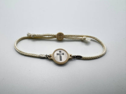 Tap To Pray™ - Survivor Series Handmade Bracelets: Coral + Cross