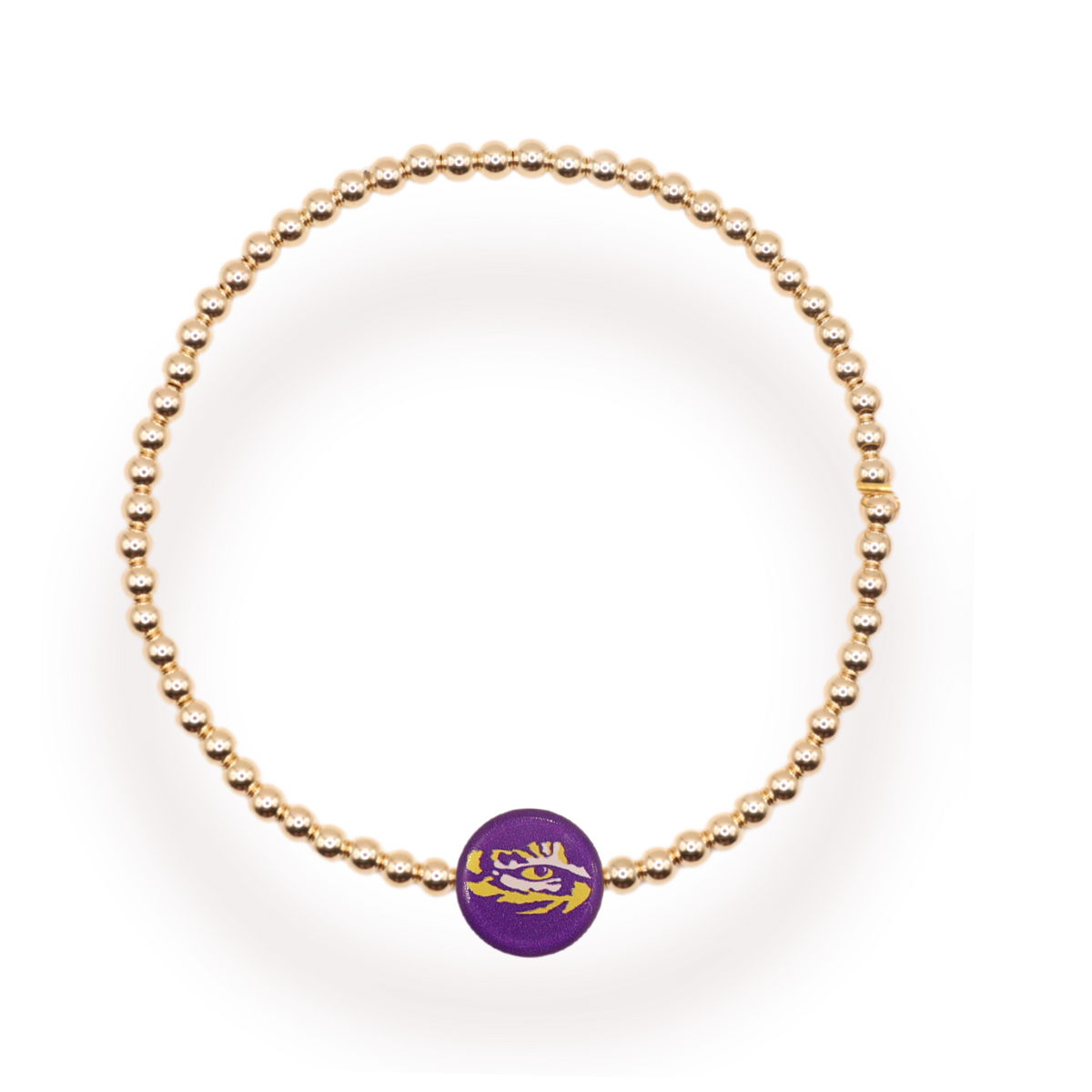 LSU Logo Flip Bracelet on Gold: Gold / Standard 6.75 inch