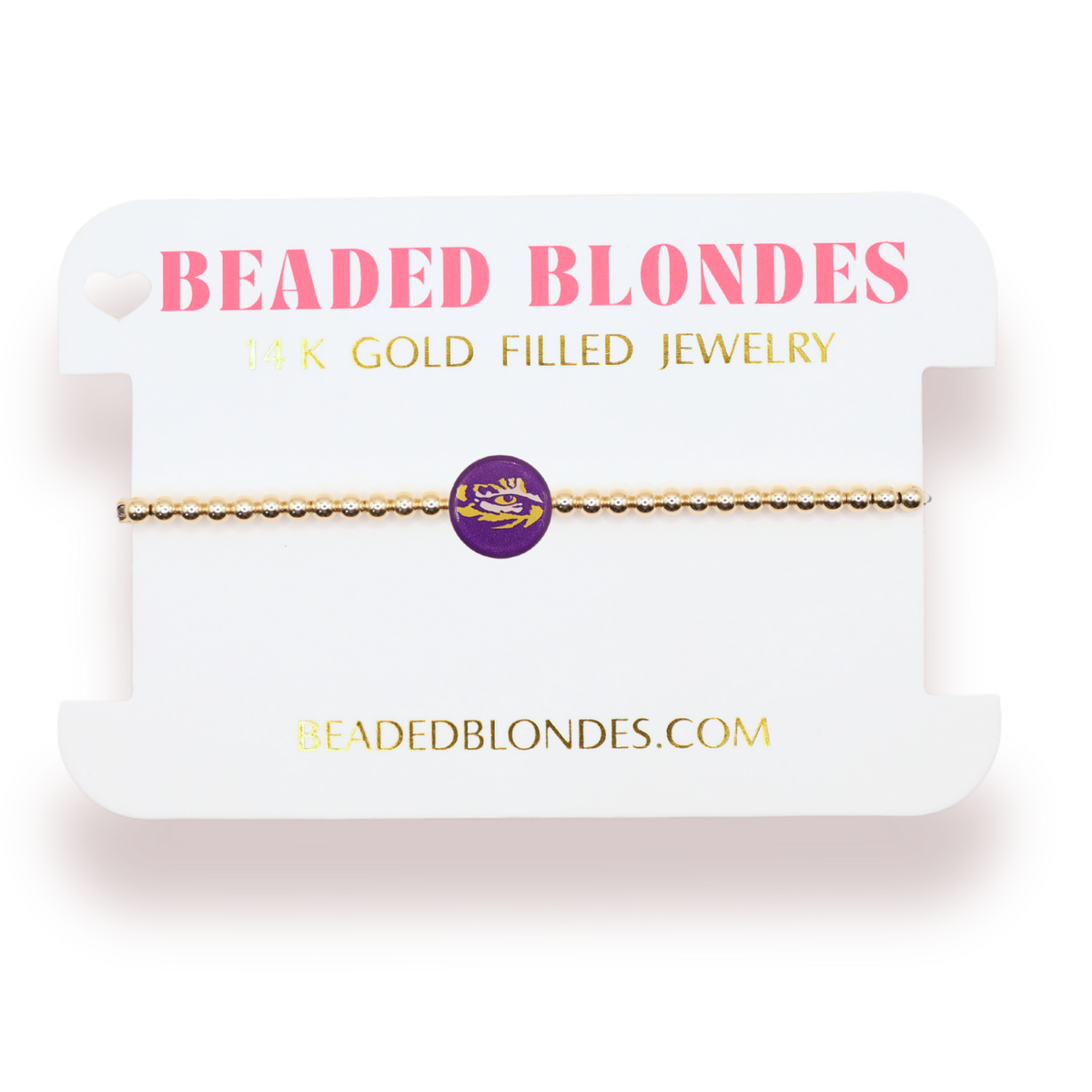 LSU Logo Flip Bracelet on Gold: Gold / Standard 6.75 inch