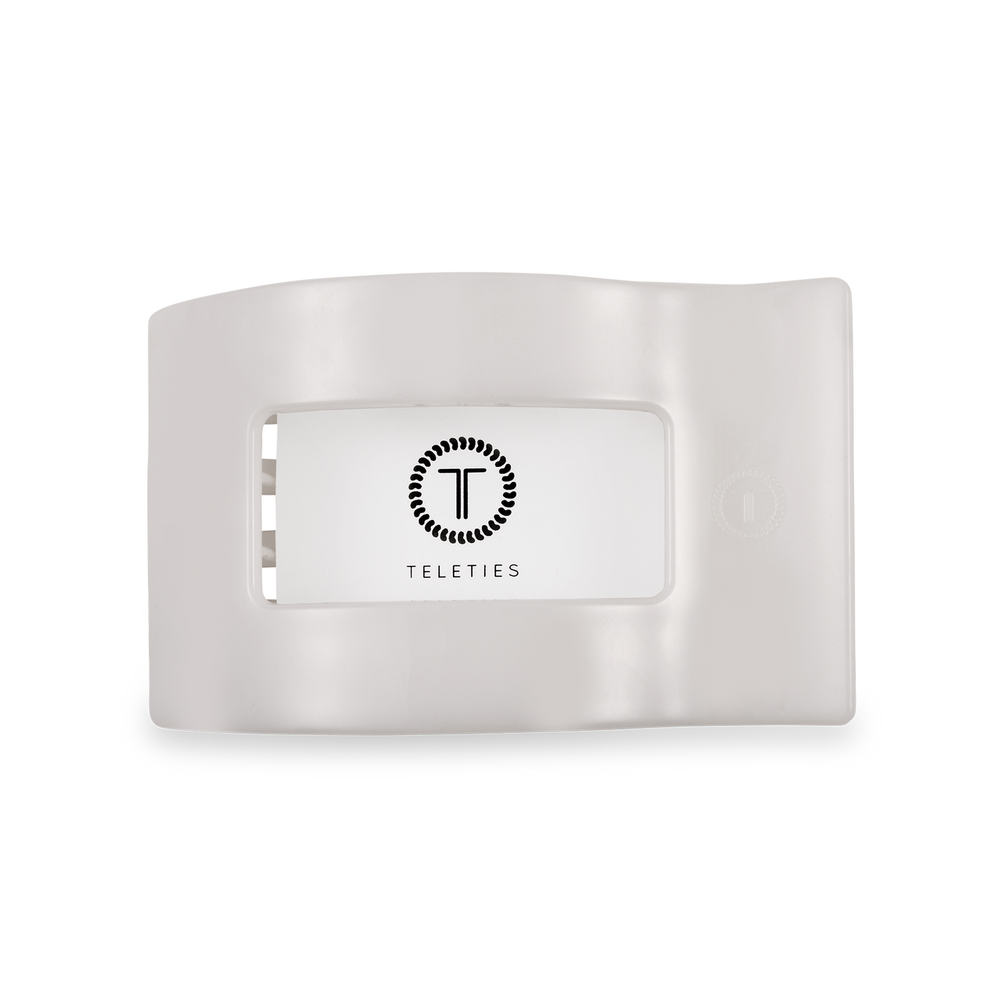 TELETIE Flat Rectangle Hair Clip | Medium | Coconut White