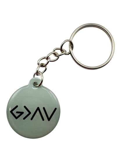 Tap To Pray - Prayer Tag Keychains: Black + God Is Greater