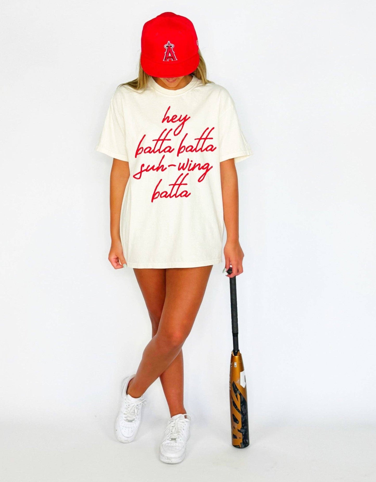 Hey Batta Swing Batta Youth & Adult Tee: Ivory