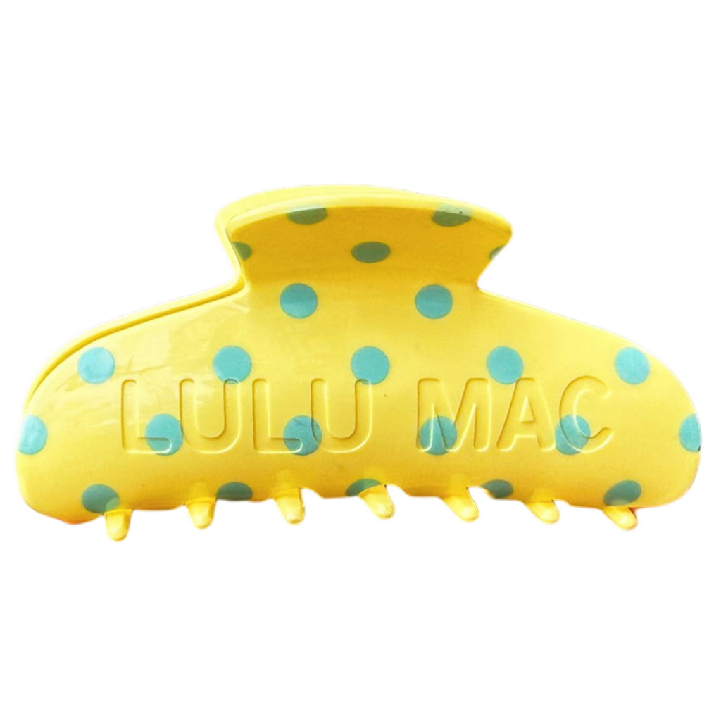 LULU MAC HAIR CLIPS- Butter/Blue Dot