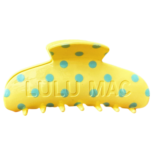LULU MAC HAIR CLIPS- Butter/Blue Dot