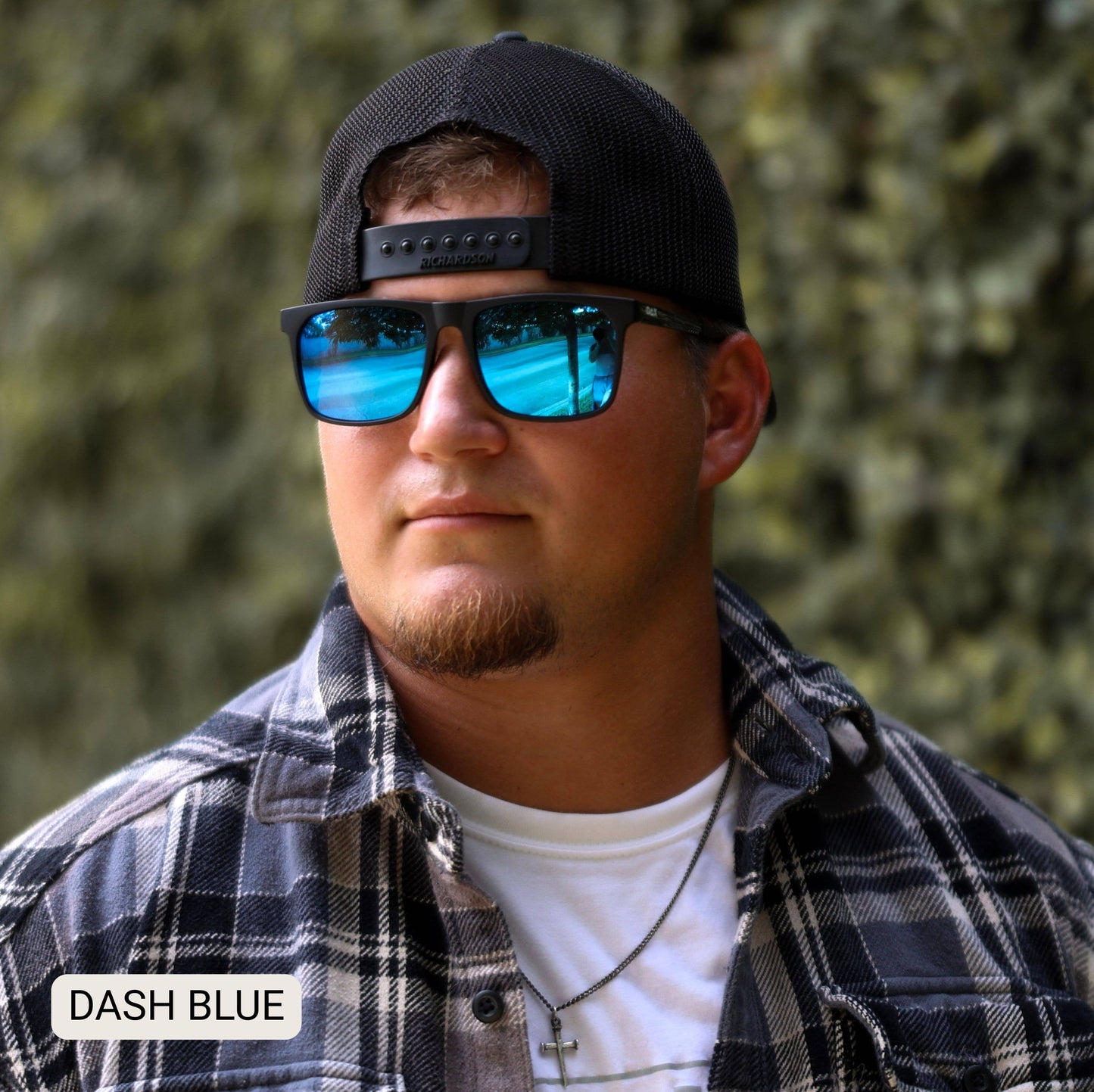 Dash - Men's Polarized Square Sunglasses: Blue