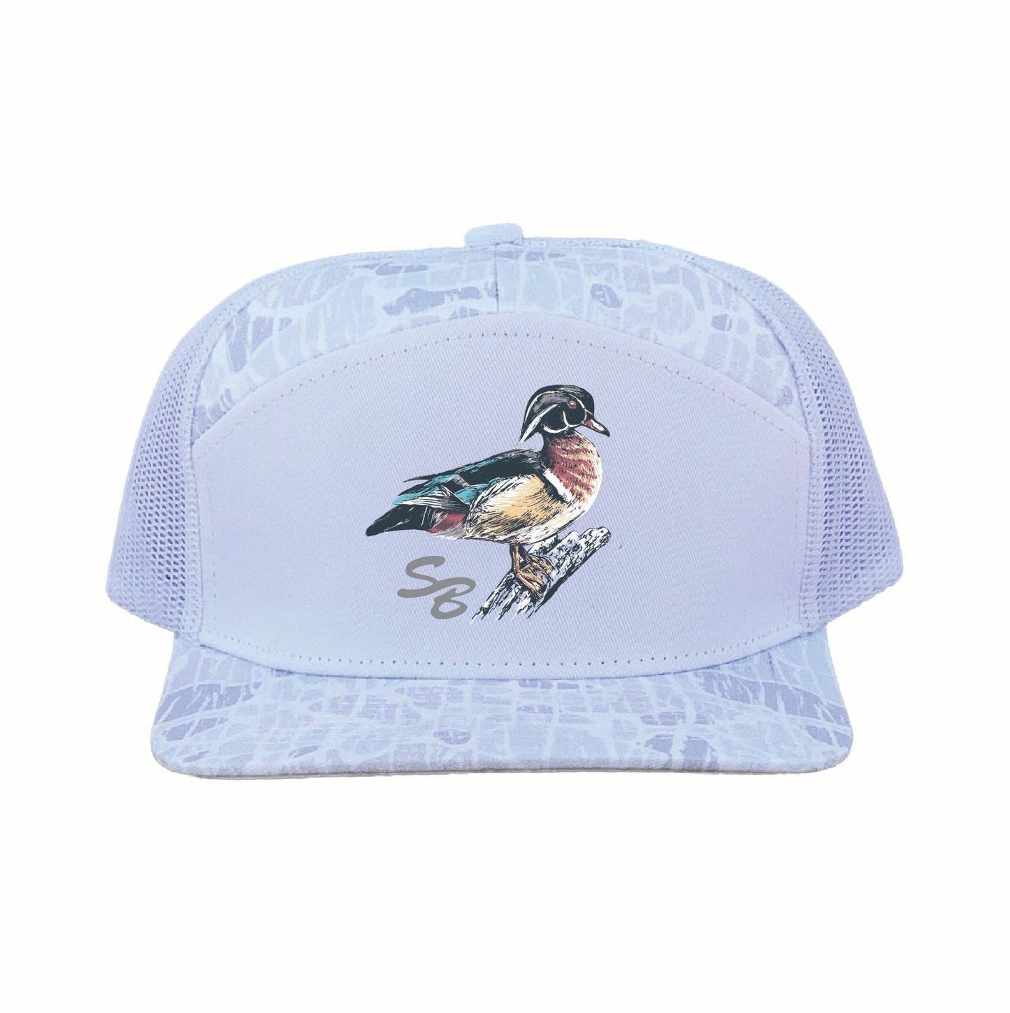 Wood Duck SB Cap: Deep Swamp Vein Camo 7 Panel