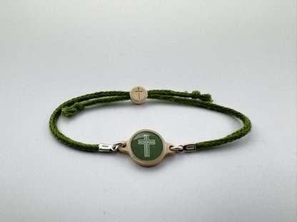 Tap To Pray™ - Survivor Series Handmade Bracelets: Coral + Cross